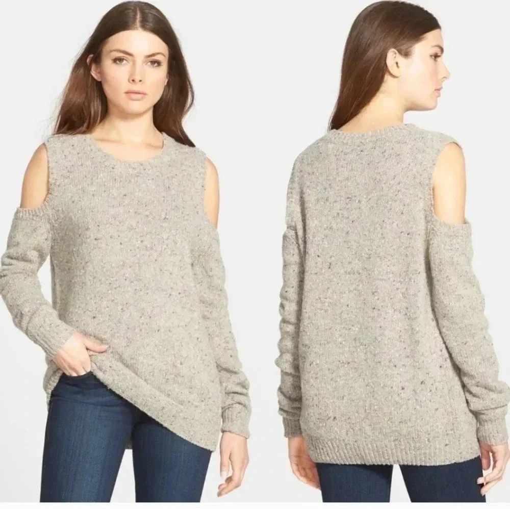 REBECCA MINKOFF Page Wool Blend Cold Shoulder Sweater(M)